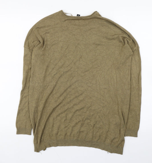 Primark Womens Green Round Neck  Viscose Pullover Jumper Size 10