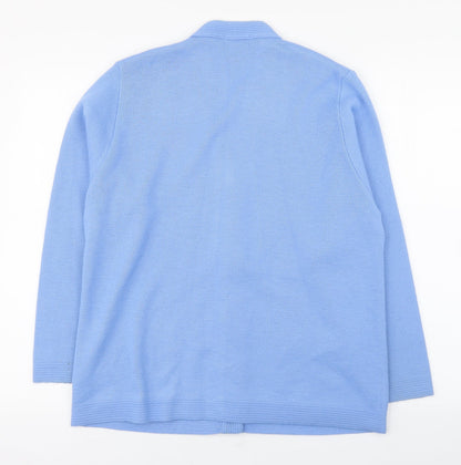 Womens UK Size L Care Blue Cardigan Jumper