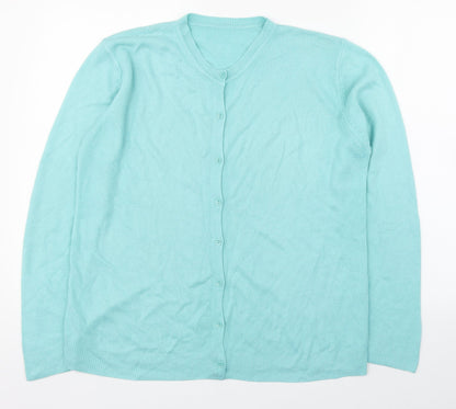 Womens UK Size S Preworn Blue Cardigan Jumper