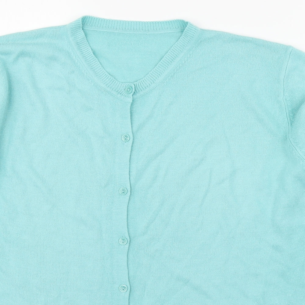 Womens UK Size S Preworn Blue Cardigan Jumper