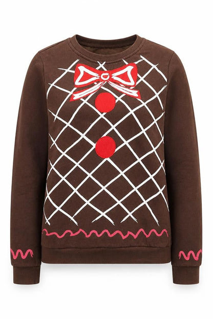 Front view of Divided women’s brown cotton pullover sweatshirt, size XS, - gingerbread