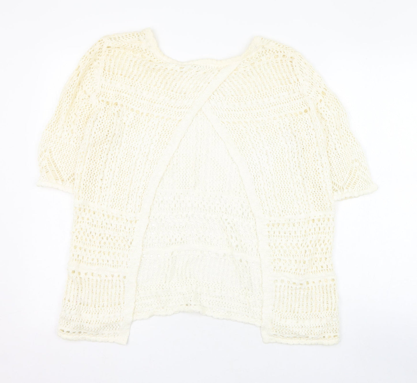 George Womens Ivory Round Neck  Cotton Pullover Jumper Size 10