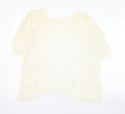 George Womens Ivory Round Neck  Cotton Pullover Jumper Size 10