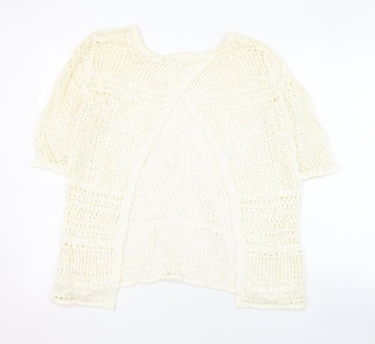 George Womens Ivory Round Neck  Cotton Pullover Jumper Size 10