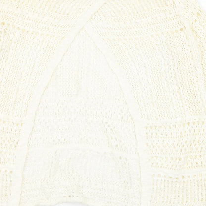 George Womens Ivory Round Neck  Cotton Pullover Jumper Size 10