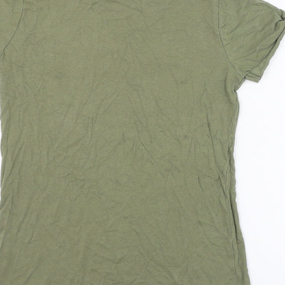 Primark Girls Green  Cotton Basic T-Shirt Size 10-11 Years Round Neck Pullover - L'amour