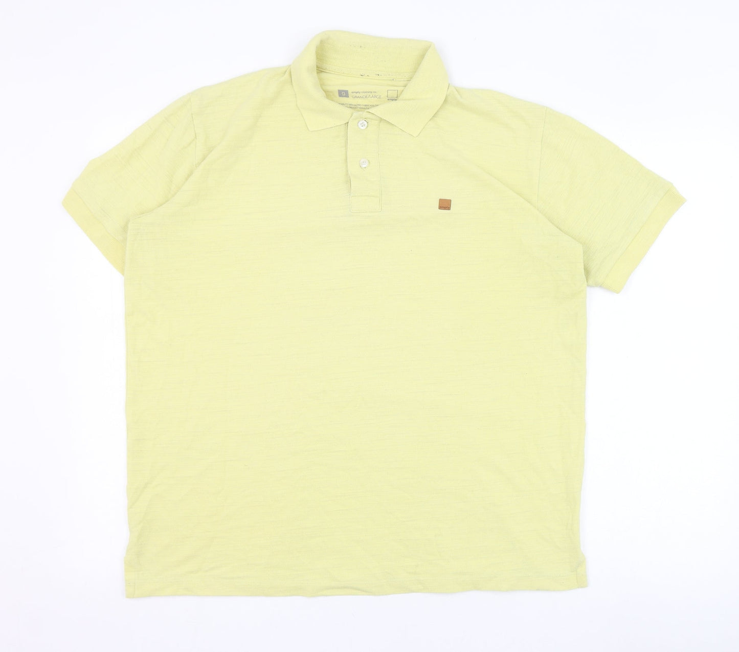 Empty Mens Yellow  Polyester  Polo Size L Collared Pullover