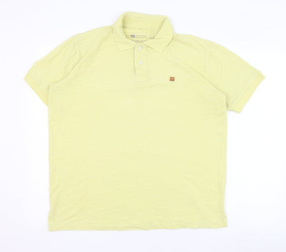 Empty Mens Yellow  Polyester  Polo Size L Collared Pullover