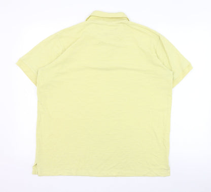 Empty Mens Yellow  Polyester  Polo Size L Collared Pullover