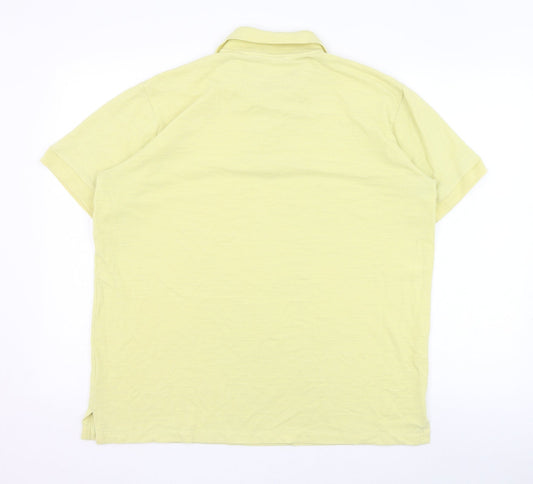 Empty Mens Yellow  Polyester  Polo Size L Collared Pullover