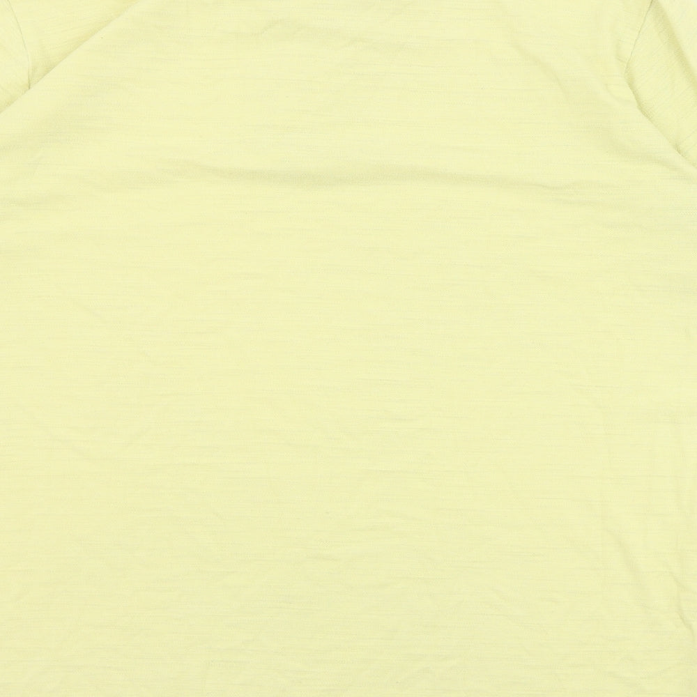 Empty Mens Yellow  Polyester  Polo Size L Collared Pullover