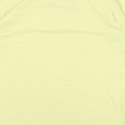 Empty Mens Yellow  Polyester  Polo Size L Collared Pullover