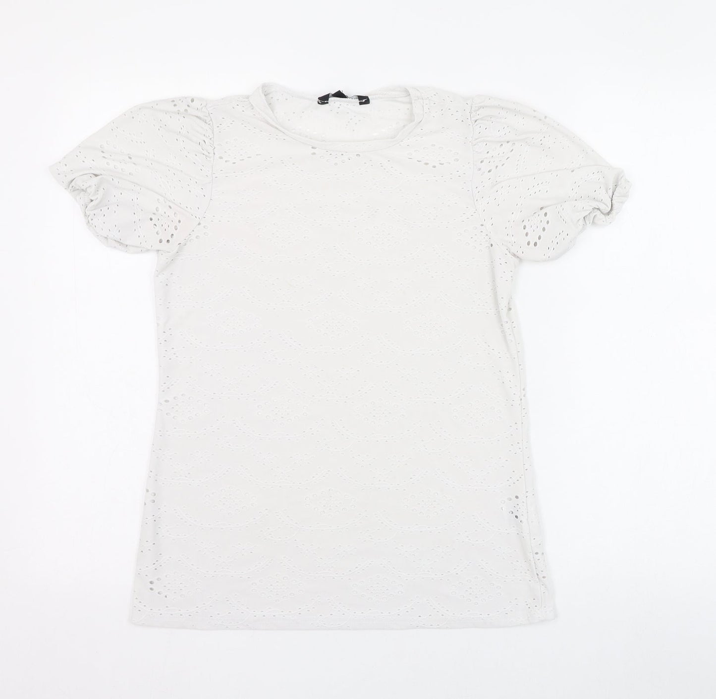 Womens UK Size 8 Peacocks Ivory Basic T-Shirt
