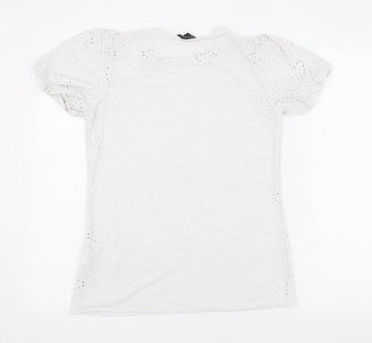 Womens UK Size 8 Peacocks Ivory Basic T-Shirt