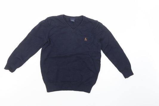 Gap Boys Blue V-Neck  Cotton Pullover Jumper Size 4 Years  Pullover