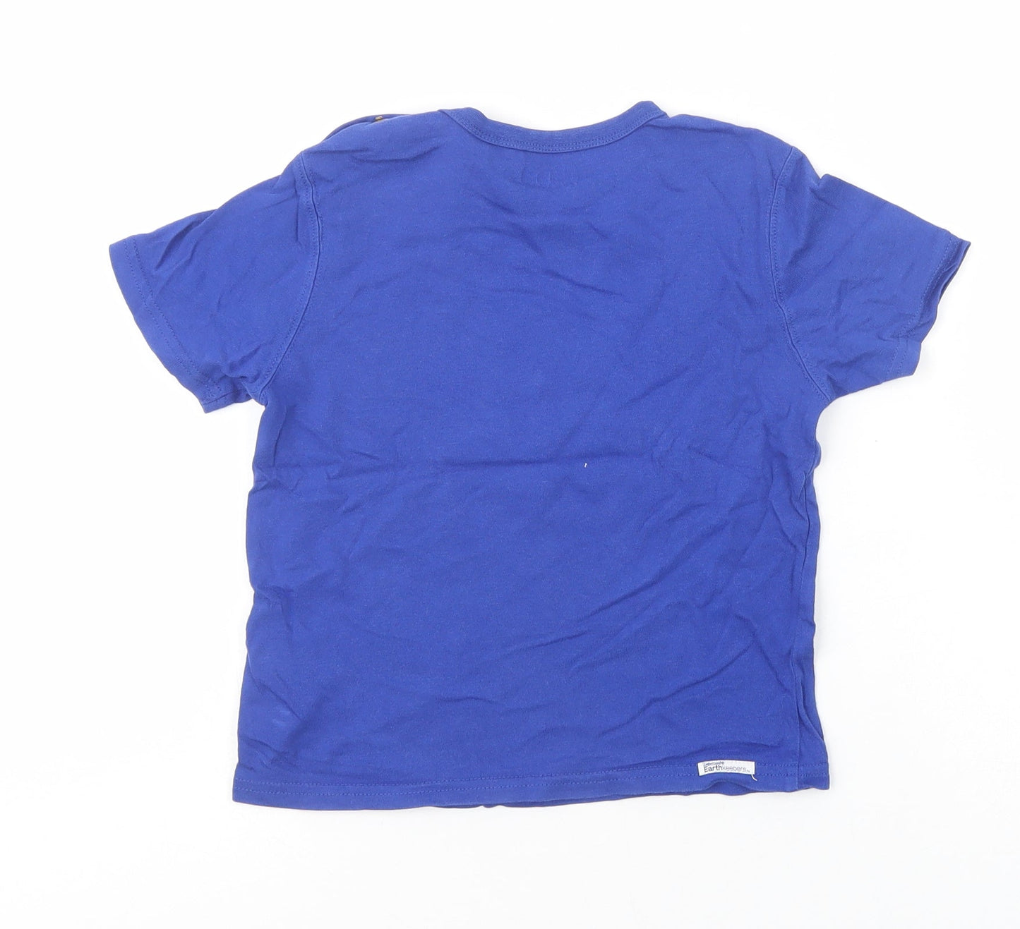 Timberland Boys Blue  Cotton Pullover T-Shirt Size 4 Years Crew Neck Snap