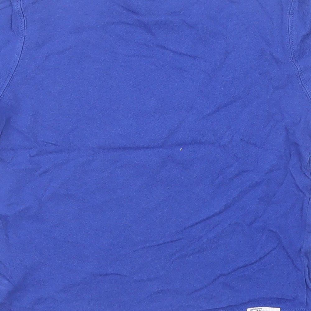 Timberland Boys Blue  Cotton Pullover T-Shirt Size 4 Years Crew Neck Snap
