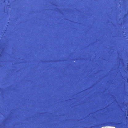 Timberland Boys Blue  Cotton Pullover T-Shirt Size 4 Years Crew Neck Snap