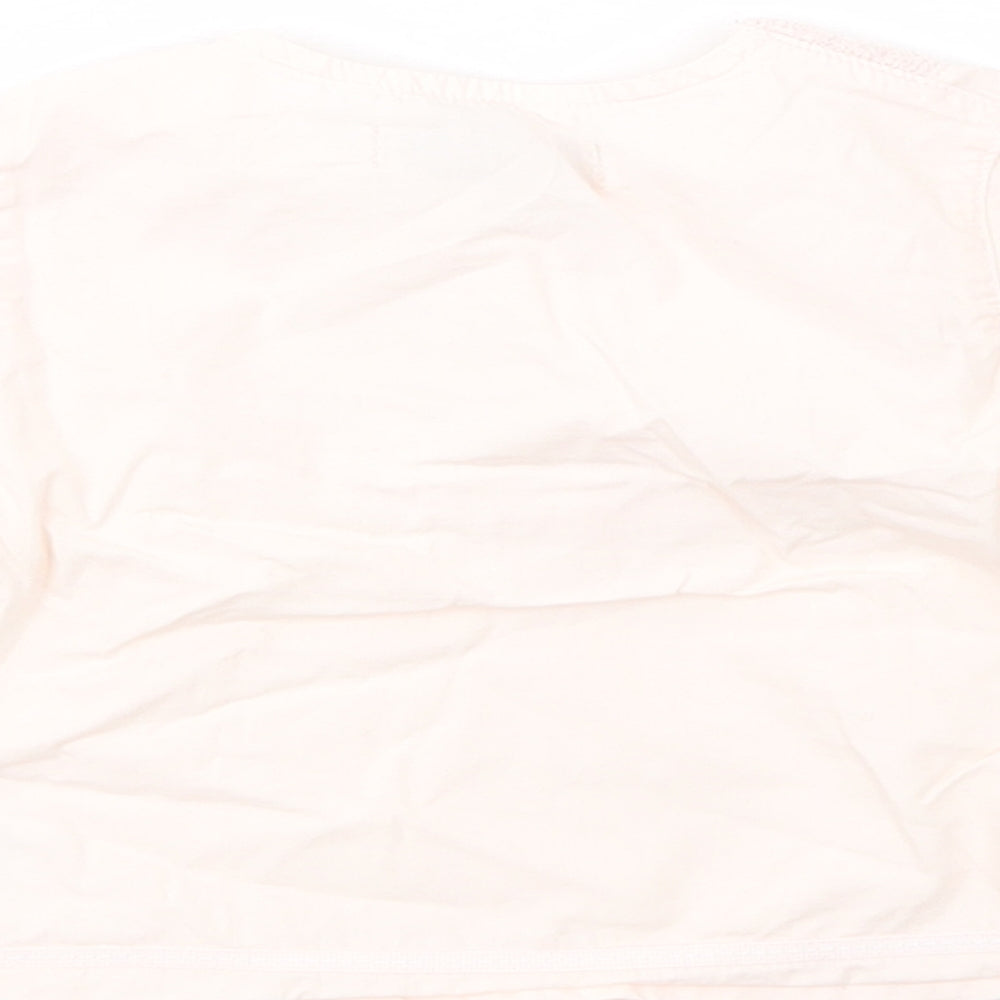 Debenhams Baby Pink  Cotton Basic Blouse Size 12-18 Months Crew Neck Button