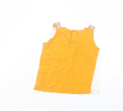 Tutti Nen Baby Multicoloured Geometric Cotton Pullover Tank Size 12 Months Crew Neck Button - Fruits