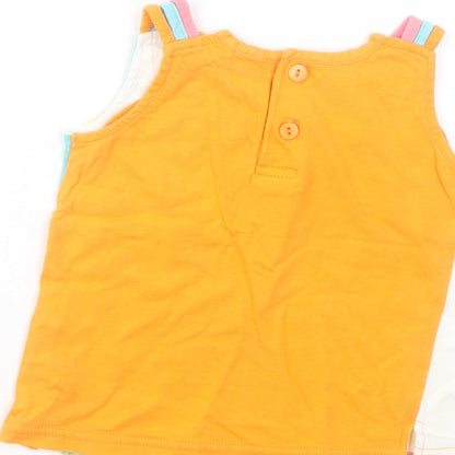 Tutti Nen Baby Multicoloured Geometric Cotton Pullover Tank Size 12 Months Crew Neck Button - Fruits