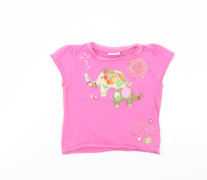 NEXT Baby Pink  Cotton Pullover T-Shirt Size 9-12 Months Crew Neck Pullover