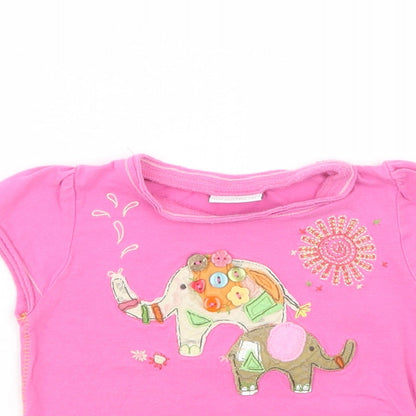 NEXT Baby Pink  Cotton Pullover T-Shirt Size 9-12 Months Crew Neck Pullover