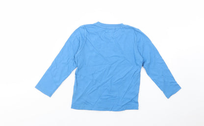 Giordano Boys Blue  Cotton Pullover T-Shirt Size 4 Years Crew Neck Pullover - Born This Cute