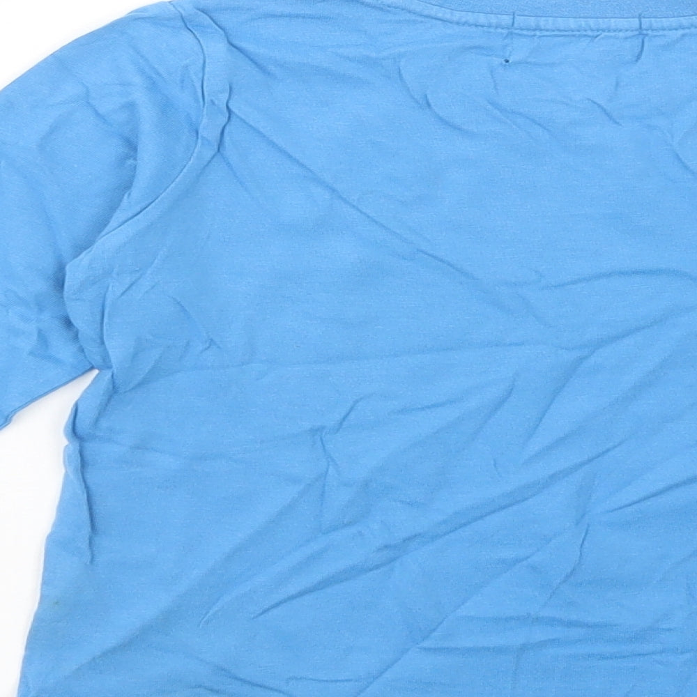 Giordano Boys Blue  Cotton Pullover T-Shirt Size 4 Years Crew Neck Pullover - Born This Cute