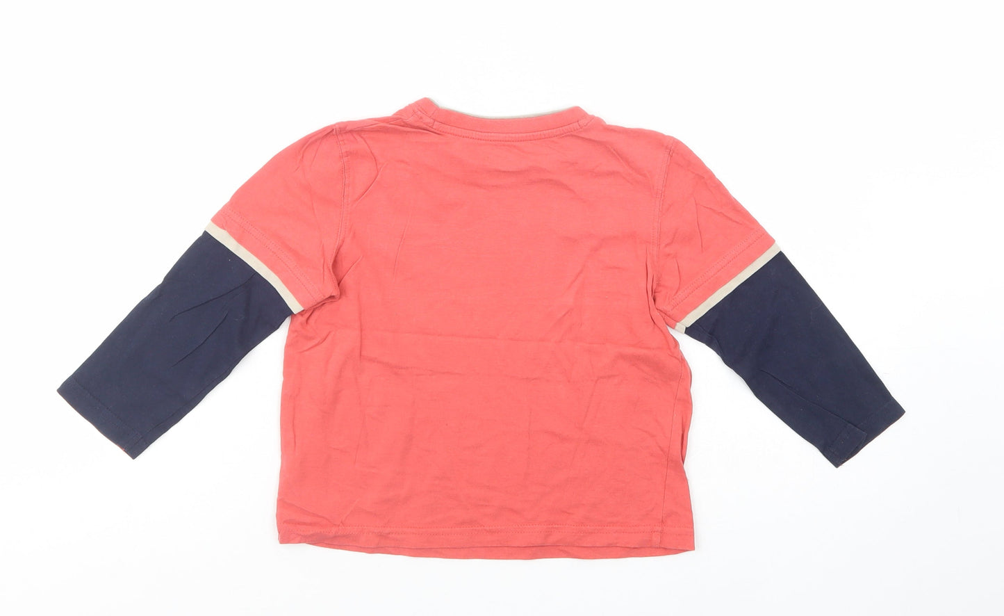Mothercare Boys Pink  Cotton Pullover T-Shirt Size 4-5 Years Crew Neck Pullover - Skater Dude