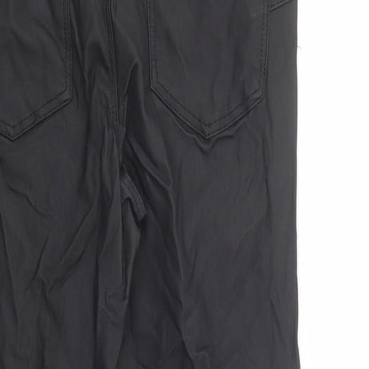 New Look Womens Black  Viscose Trousers  Size 16 L29 in Regular Button - Coated