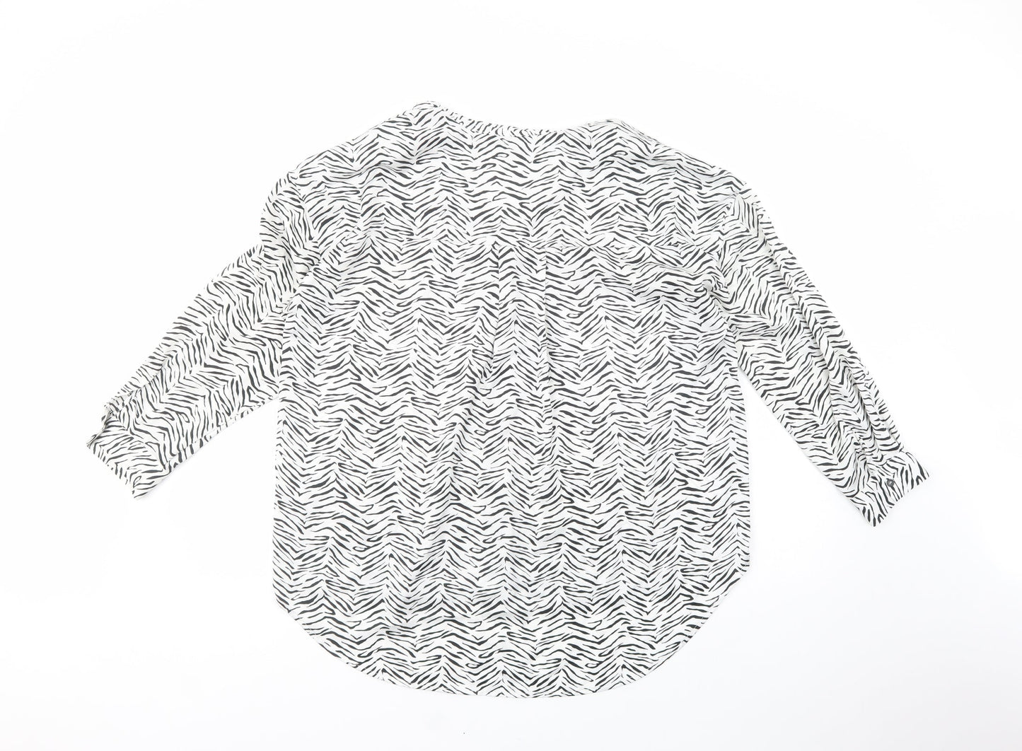 Womens UK Size L Zara White Basic Button-Up