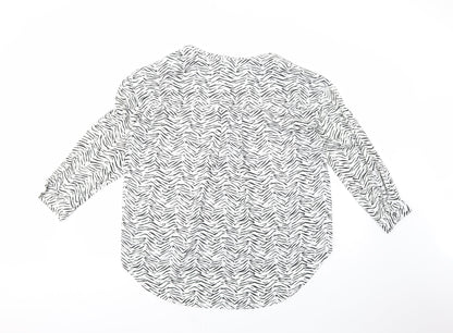 Womens UK Size L Zara White Basic Button-Up