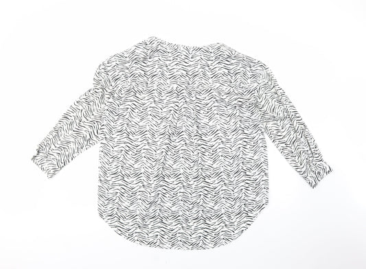 Womens UK Size L Zara White Basic Button-Up