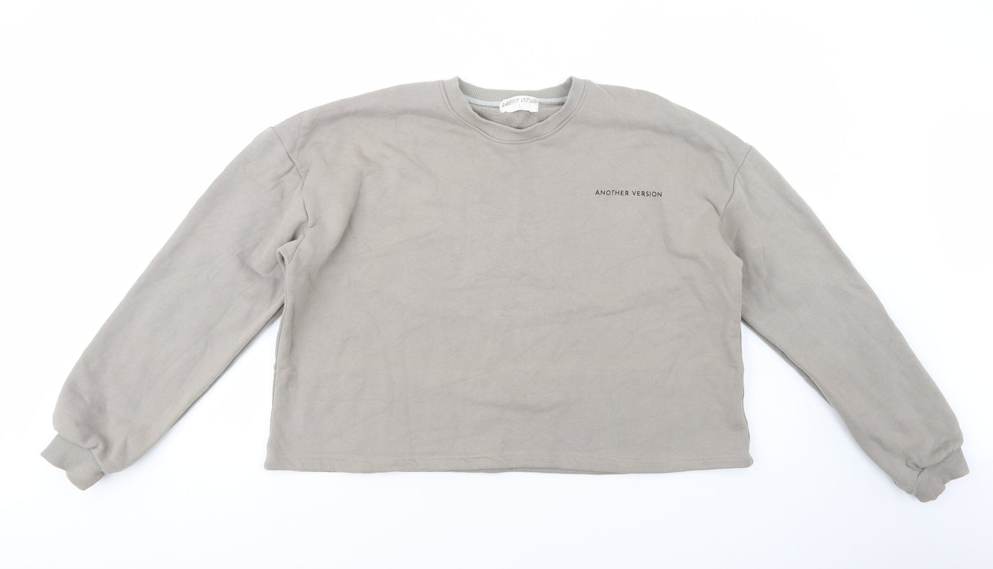 Another Version Womens Grey  Cotton Pullover Sweatshirt Size L  Pullover