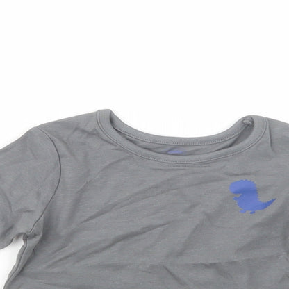 Studio Baby Grey  Cotton Pullover T-Shirt Size 9-12 Months Crew Neck Pullover - Dino