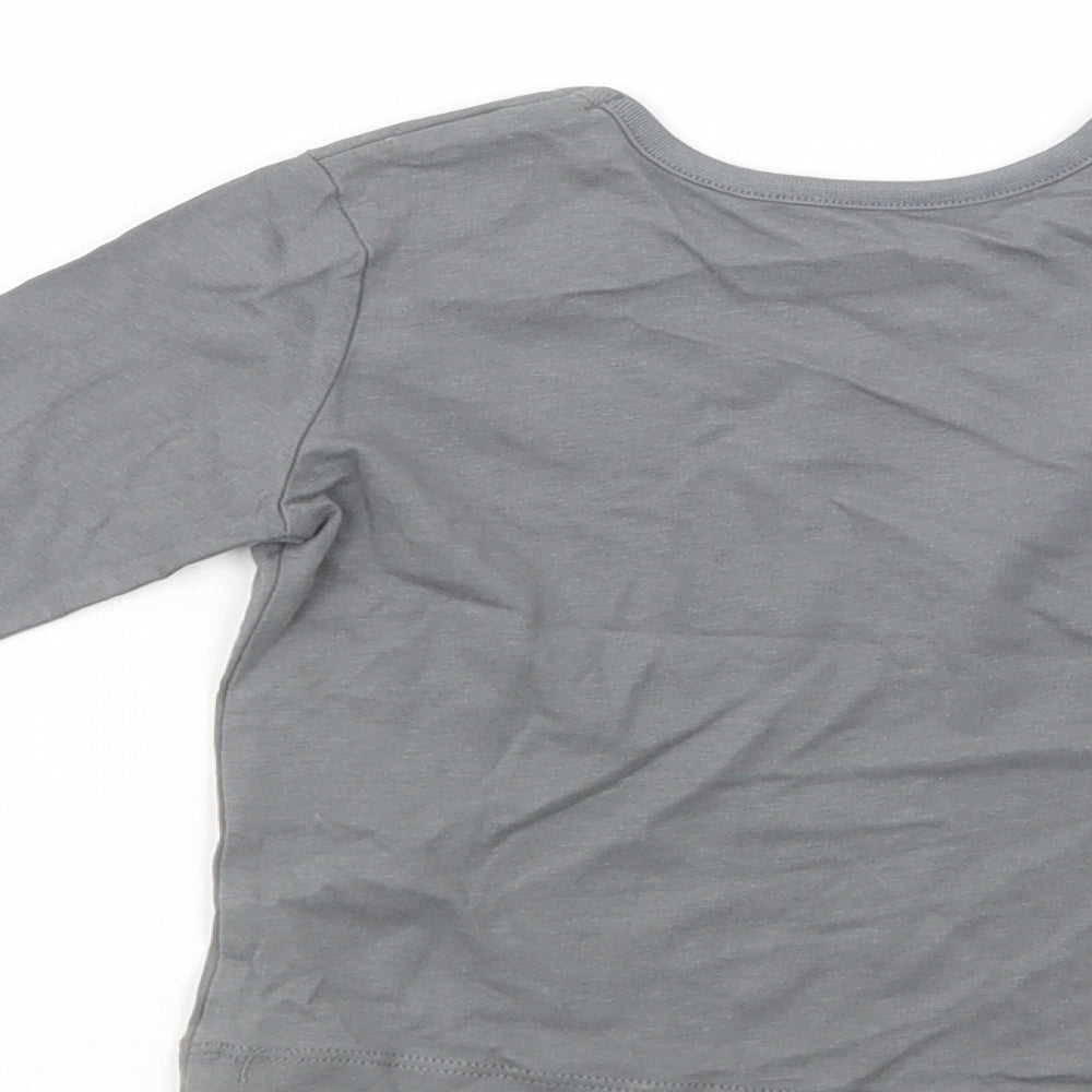Studio Baby Grey  Cotton Pullover T-Shirt Size 9-12 Months Crew Neck Pullover - Dino
