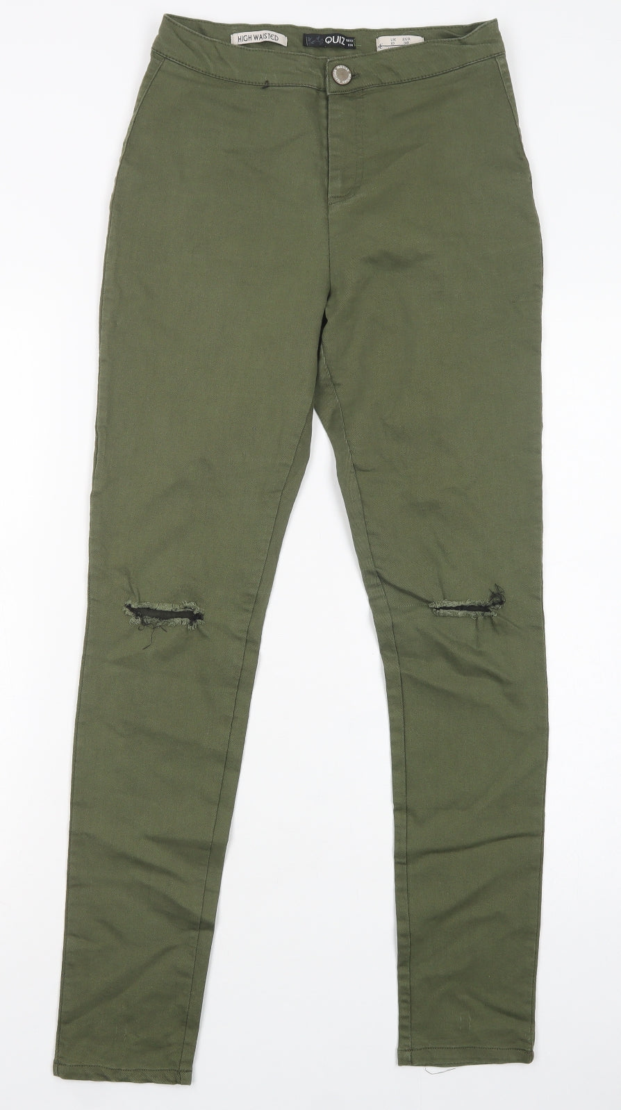 Quiz Womens Green  Cotton Jegging Jeans Size 10 L31 in Regular Button