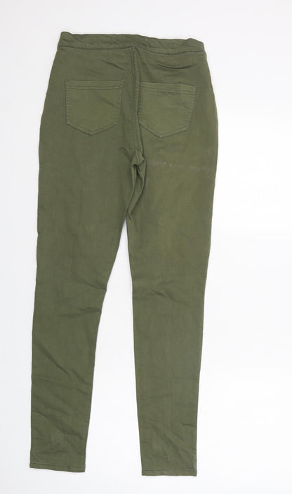 Quiz Womens Green  Cotton Jegging Jeans Size 10 L31 in Regular Button