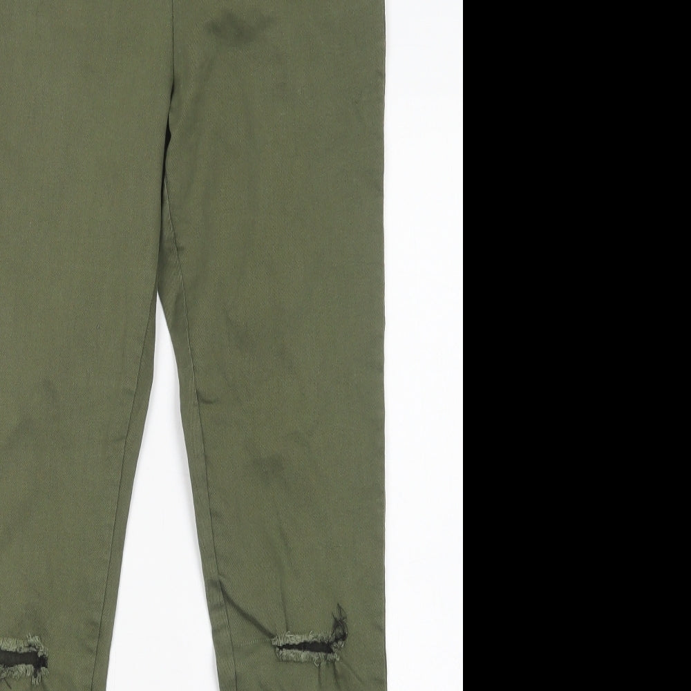 Quiz Womens Green  Cotton Jegging Jeans Size 10 L31 in Regular Button