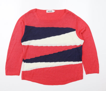 Gerard Womens Pink Crew Neck  Acrylic Pullover Jumper Size M   - Abstract