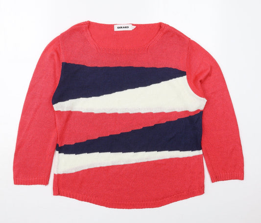 Gerard Womens Pink Crew Neck  Acrylic Pullover Jumper Size M   - Abstract