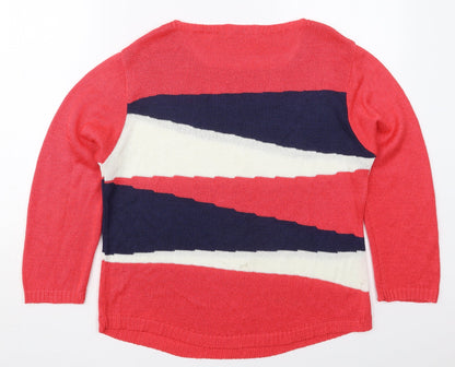 Gerard Womens Pink Crew Neck  Acrylic Pullover Jumper Size M   - Abstract