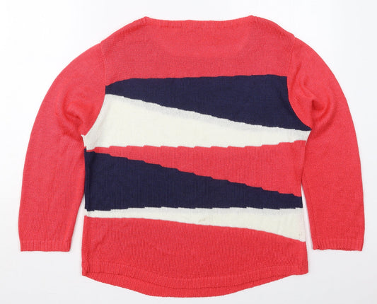 Gerard Womens Pink Crew Neck  Acrylic Pullover Jumper Size M   - Abstract