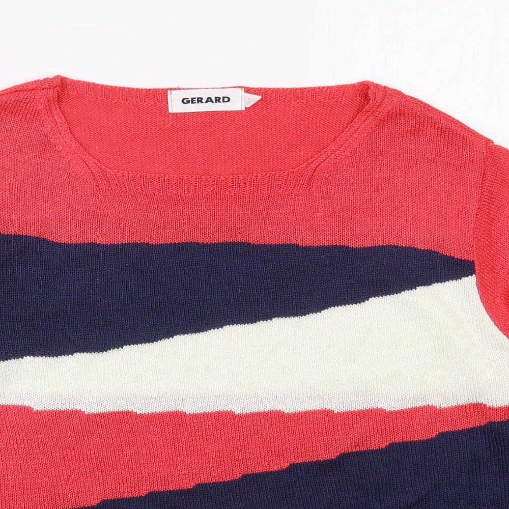 Gerard Womens Pink Crew Neck  Acrylic Pullover Jumper Size M   - Abstract