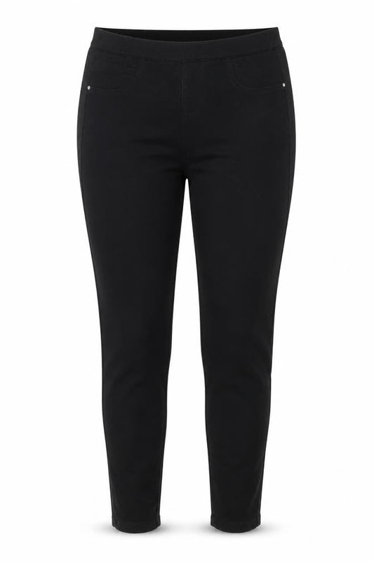 Front view of Denim Co women’s black cotton jegging jeans, size UK 10, 26-inch leg regular