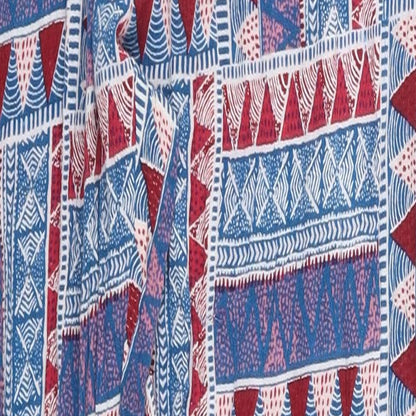 George Womens Blue Geometric Viscose Trousers  Size 8 L25 in Regular Drawstring