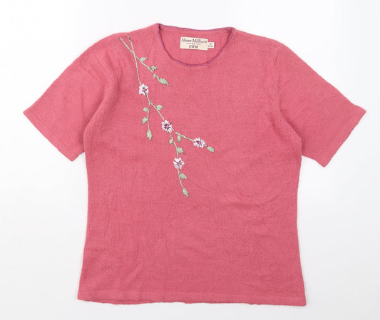 Womens UK Size 14 EWM Pink Pullover Jumper