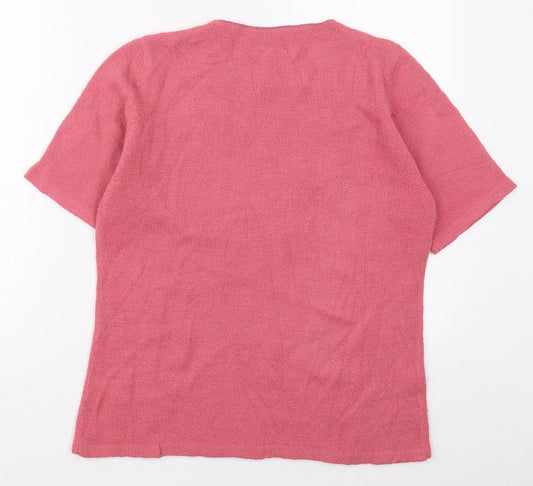 Womens UK Size 14 EWM Pink Pullover Jumper