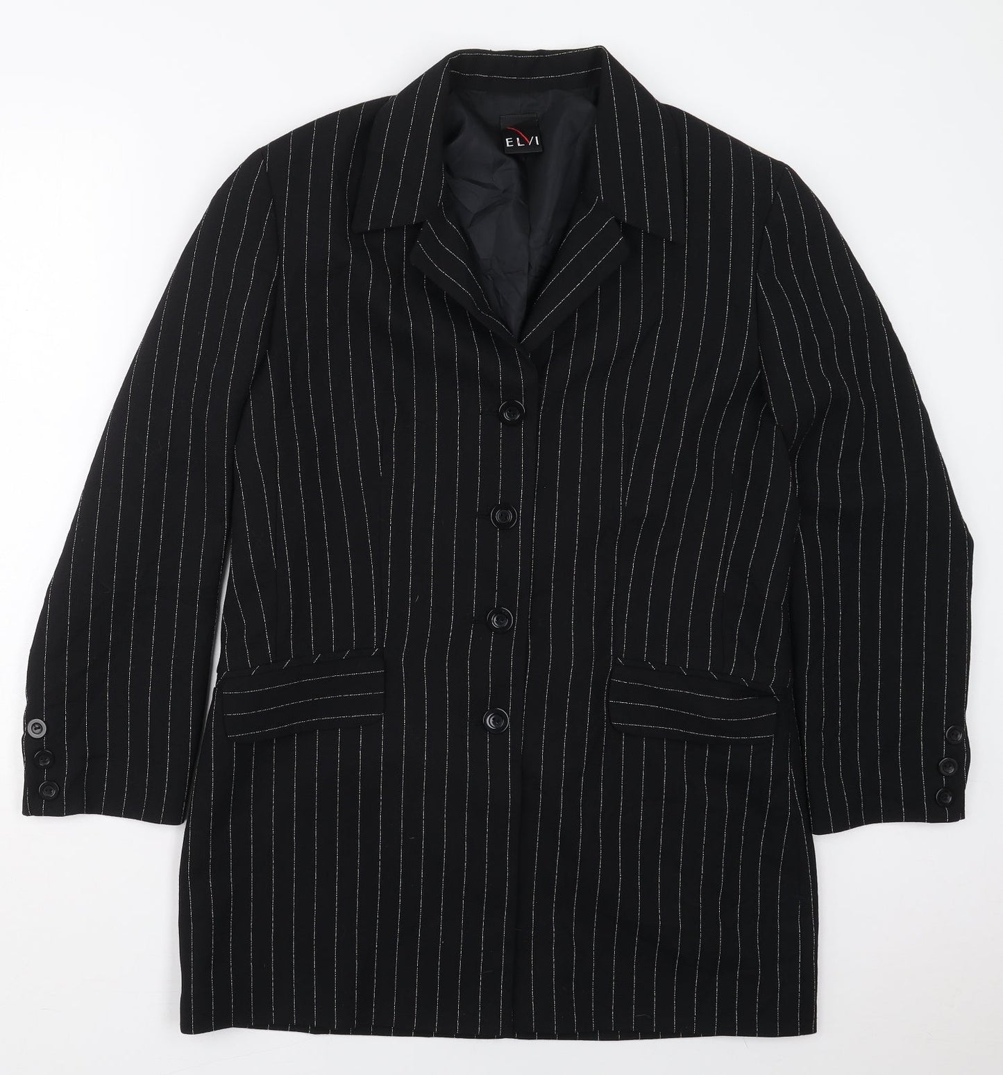 Womens UK Size 14 ELVI Regular Black Suit Jacket